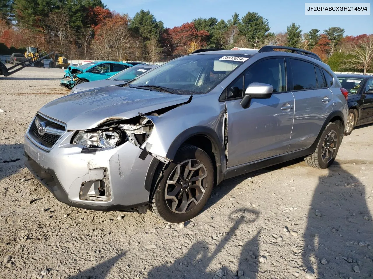 2016 Subaru Crosstrek Premium VIN: JF2GPABCXGH214594 Lot: 78513874