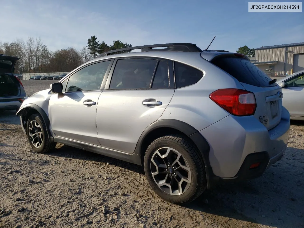 2016 Subaru Crosstrek Premium VIN: JF2GPABCXGH214594 Lot: 78513874