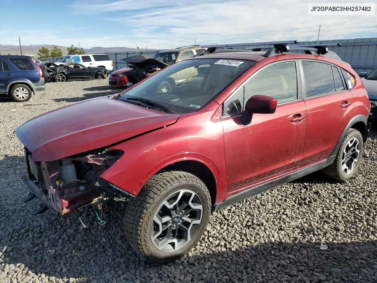 2017 Subaru Crosstrek Premium VIN: JF2GPABC3HH257482 Lot: 74784074