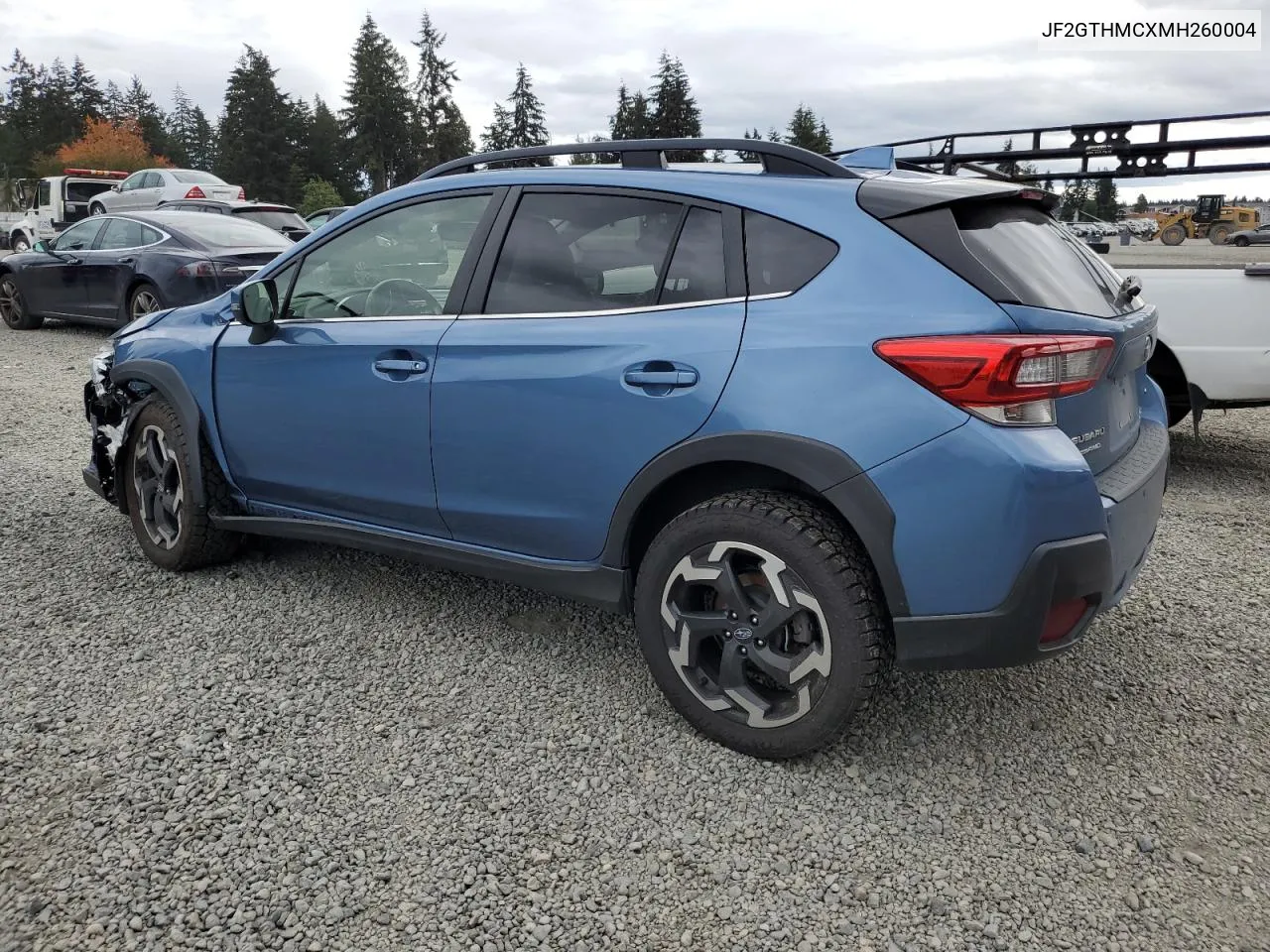 2021 Subaru Crosstrek Limited VIN: JF2GTHMCXMH260004 Lot: 76354814