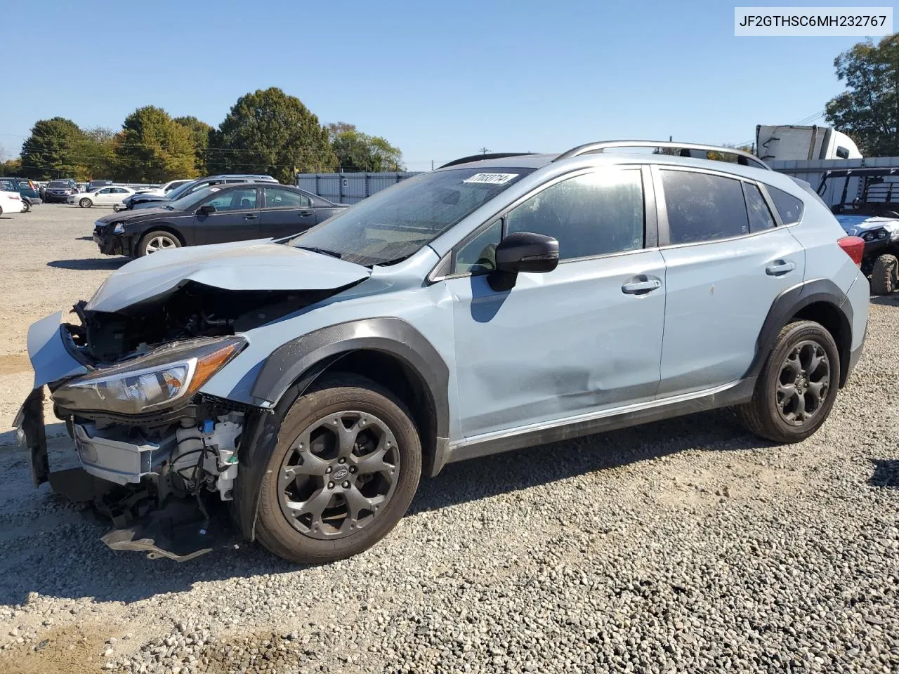 2021 Subaru Crosstrek Sport VIN: JF2GTHSC6MH232767 Lot: 77033714