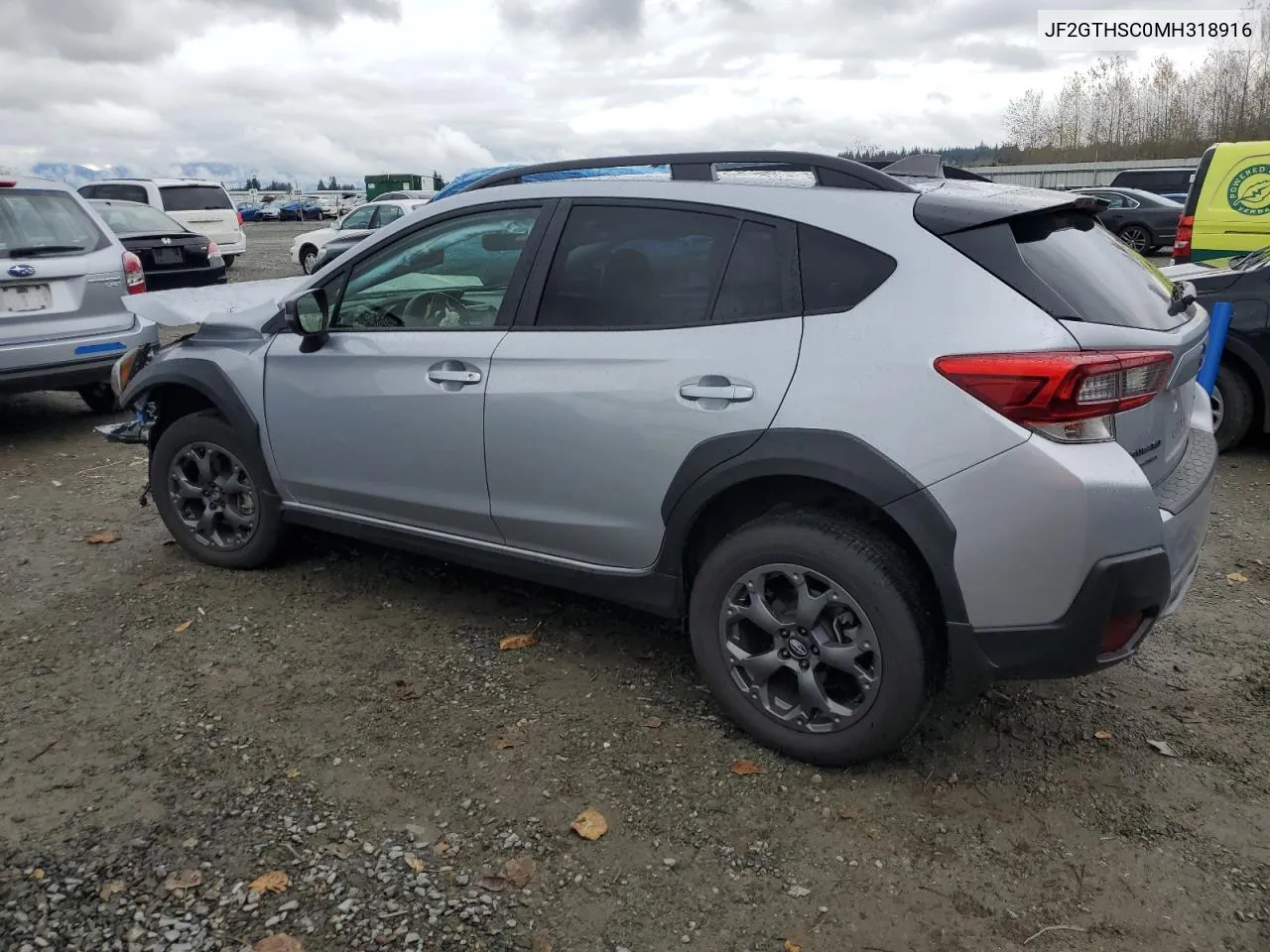 2021 Subaru Crosstrek Sport VIN: JF2GTHSC0MH318916 Lot: 78468704