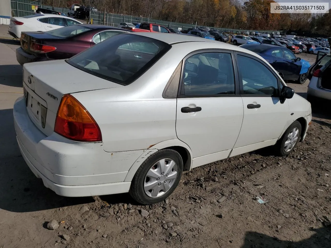 2003 Suzuki Aerio S VIN: JS2RA41S035171503 Lot: 77650444