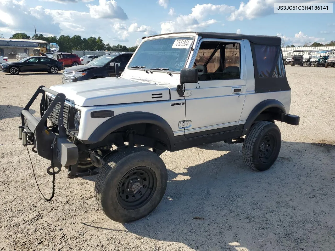 1987 Suzuki Samurai VIN: JS3JC51C3H4186141 Lot: 72551804