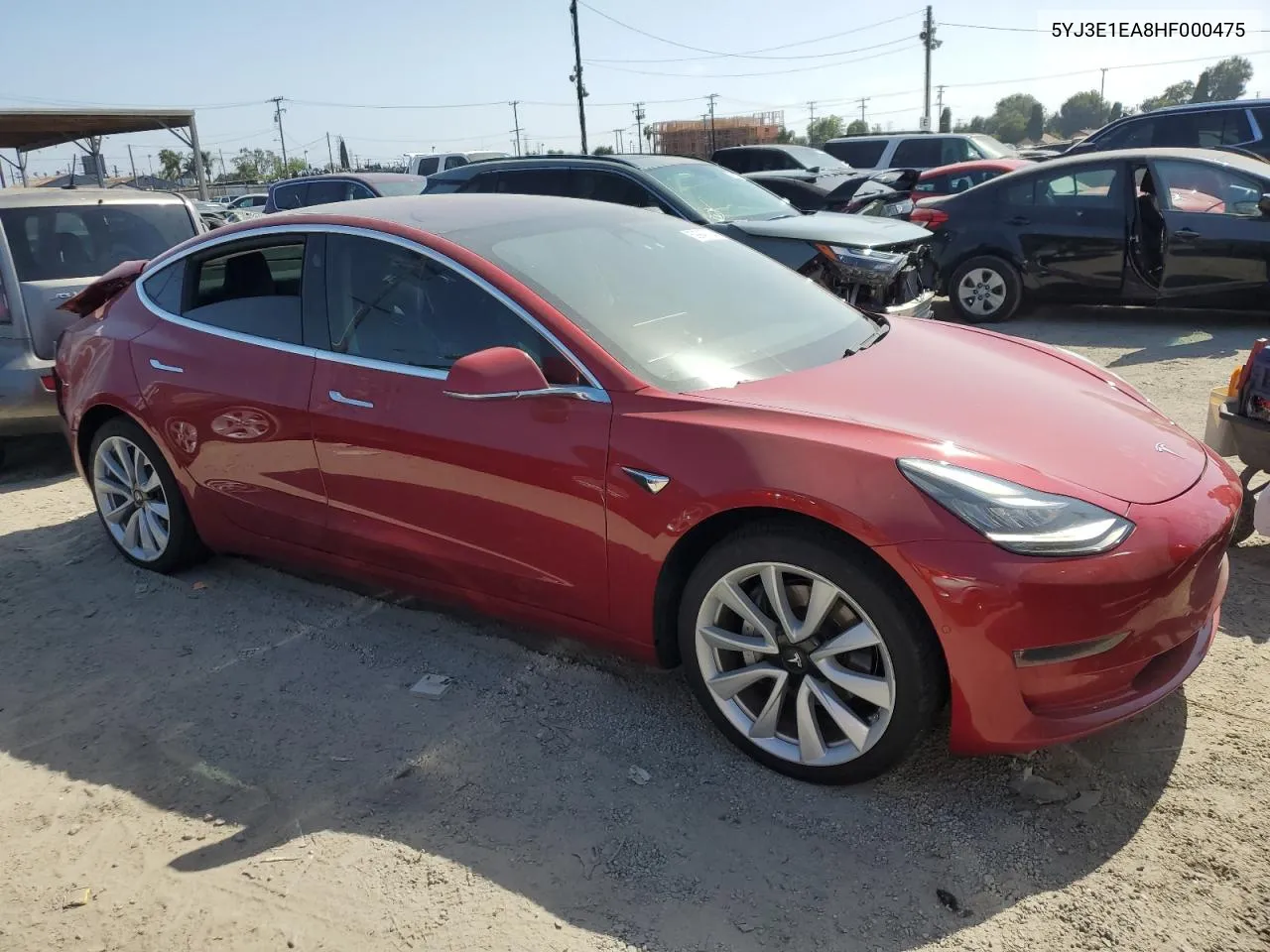 2017 Tesla Model 3 VIN: 5YJ3E1EA8HF000475 Lot: 59947384