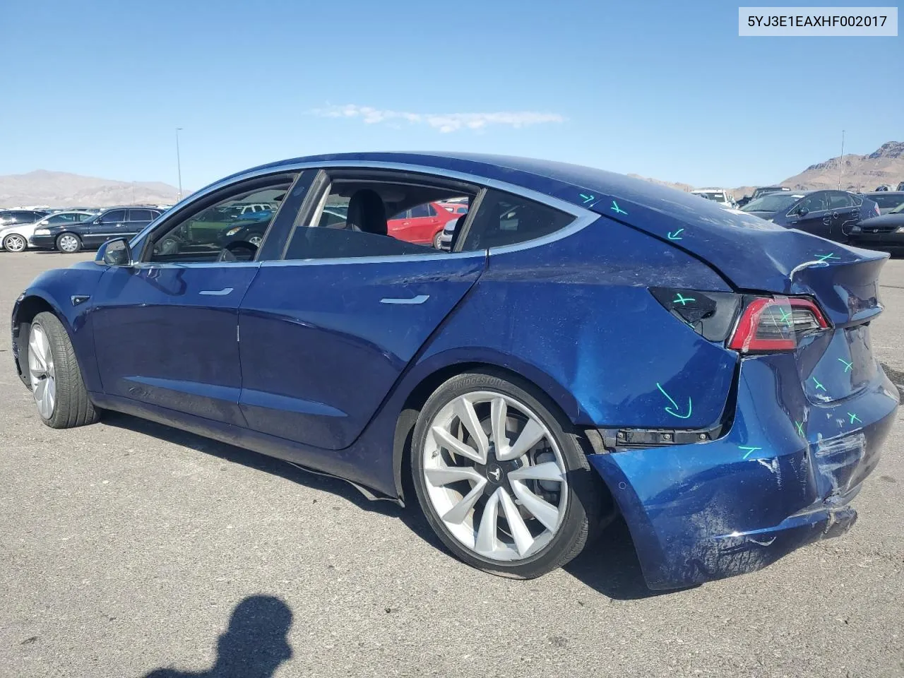 2017 Tesla Model 3 VIN: 5YJ3E1EAXHF002017 Lot: 75684764