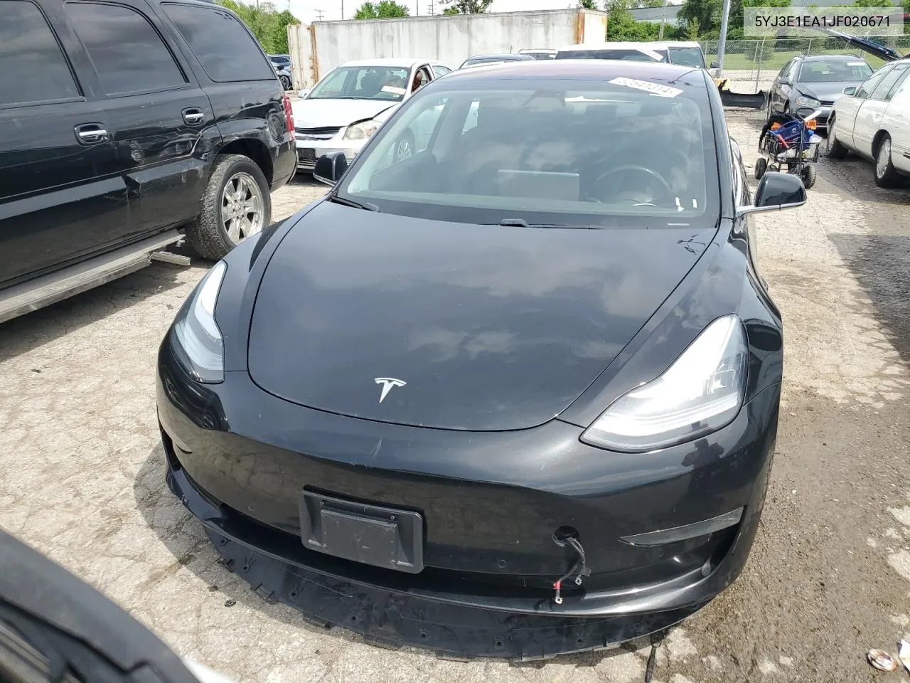 2018 Tesla Model 3 VIN: 5YJ3E1EA1JF020671 Lot: 52541314