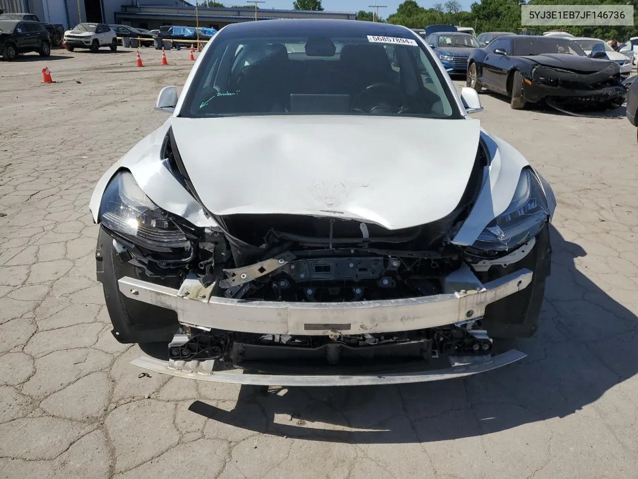 2018 Tesla Model 3 VIN: 5YJ3E1EB7JF146736 Lot: 56857894