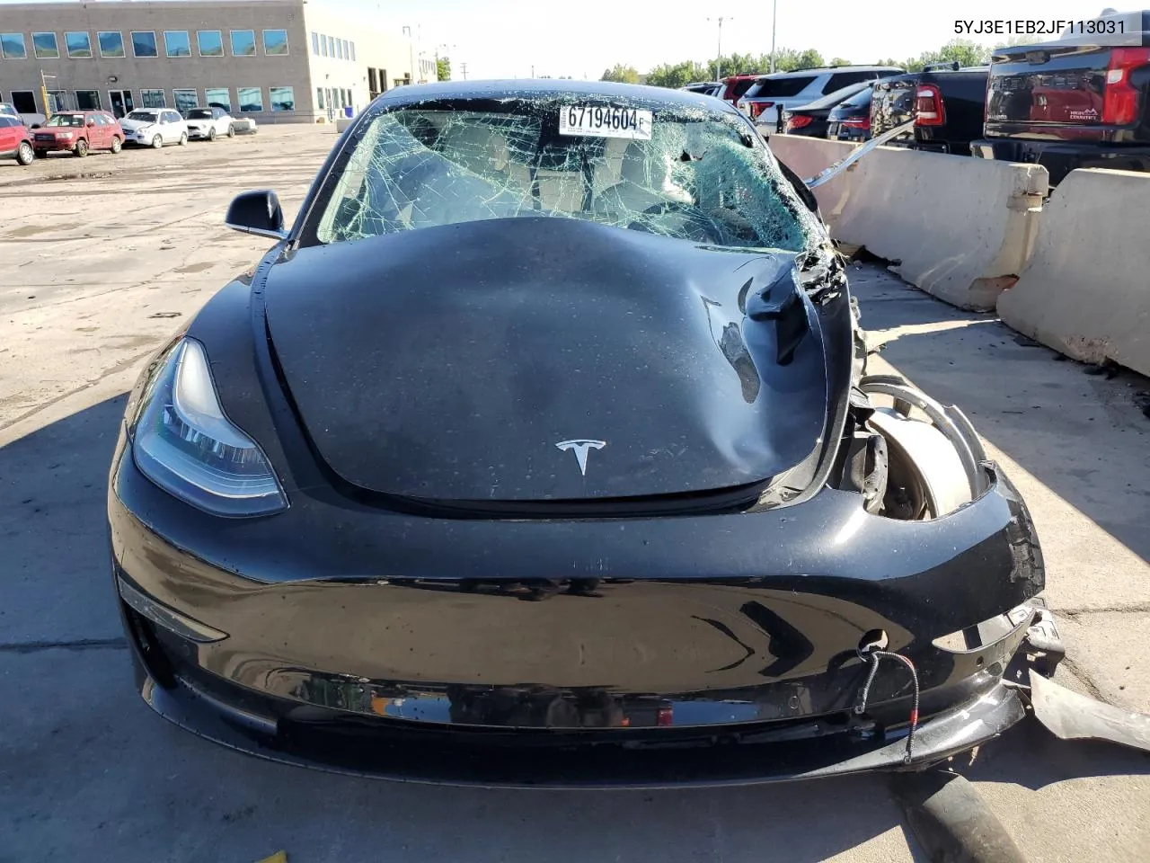 2018 Tesla Model 3 VIN: 5YJ3E1EB2JF113031 Lot: 67194604