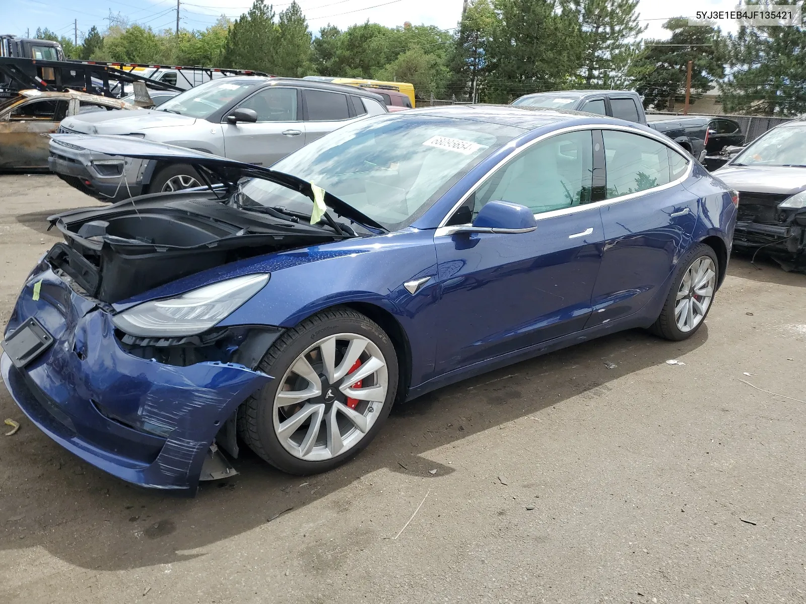 2018 Tesla Model 3 VIN: 5YJ3E1EB4JF135421 Lot: 68095654