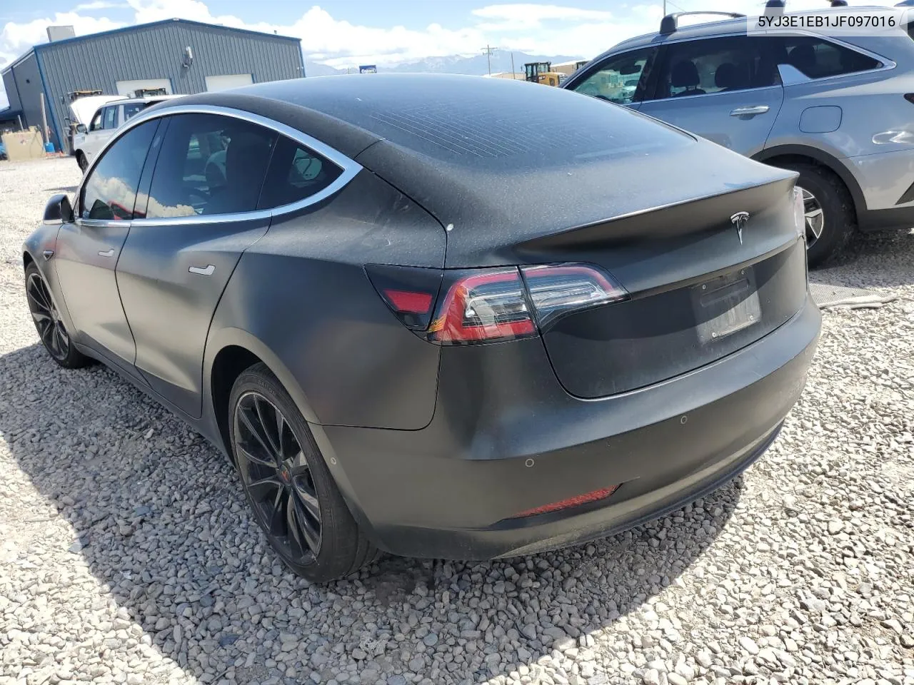 2018 Tesla Model 3 VIN: 5YJ3E1EB1JF097016 Lot: 68377964