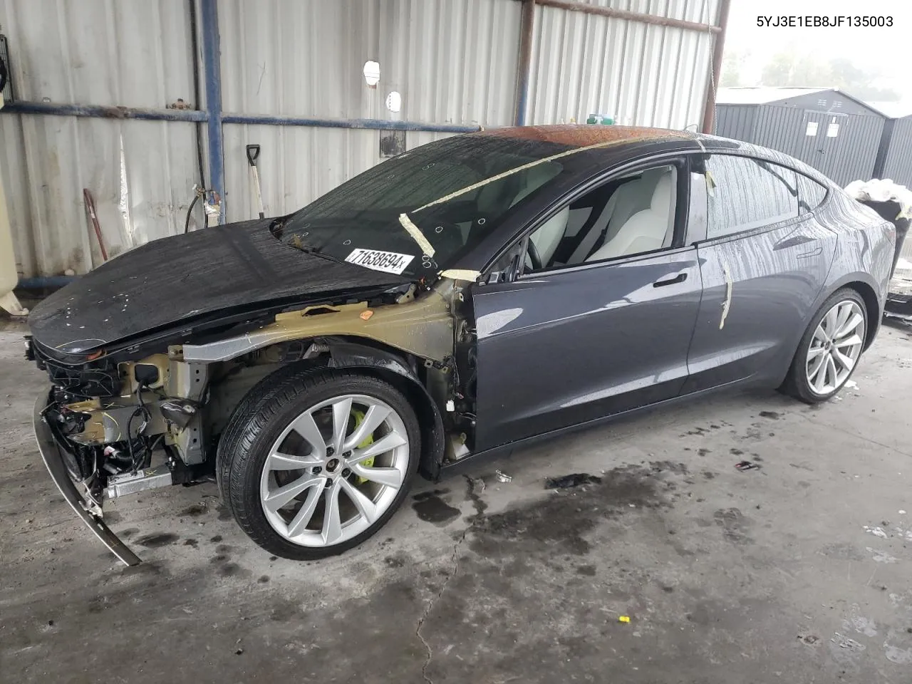 2018 Tesla Model 3 VIN: 5YJ3E1EB8JF135003 Lot: 71638694