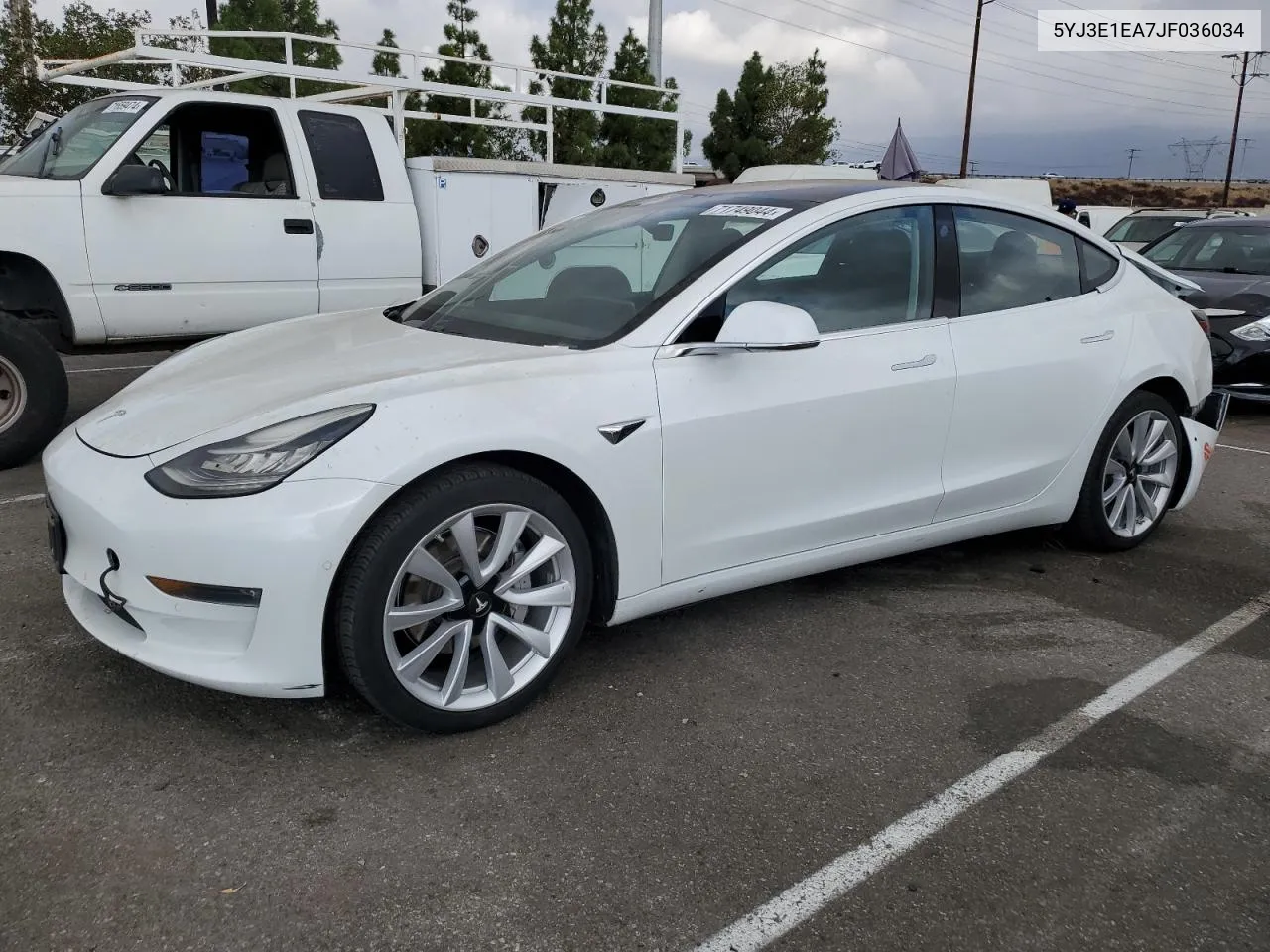 2018 Tesla Model 3 VIN: 5YJ3E1EA7JF036034 Lot: 71749044