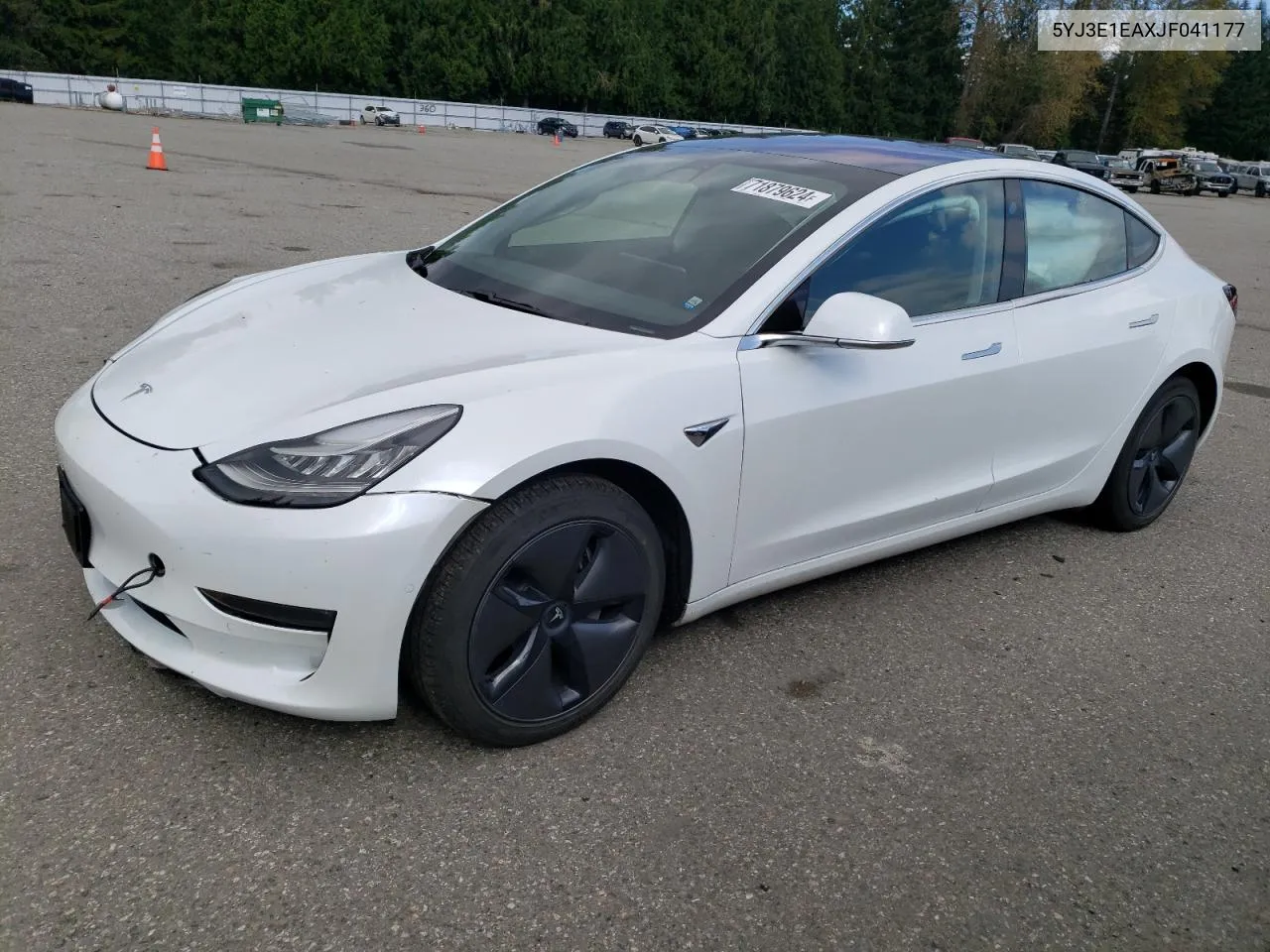 2018 Tesla Model 3 VIN: 5YJ3E1EAXJF041177 Lot: 71879624