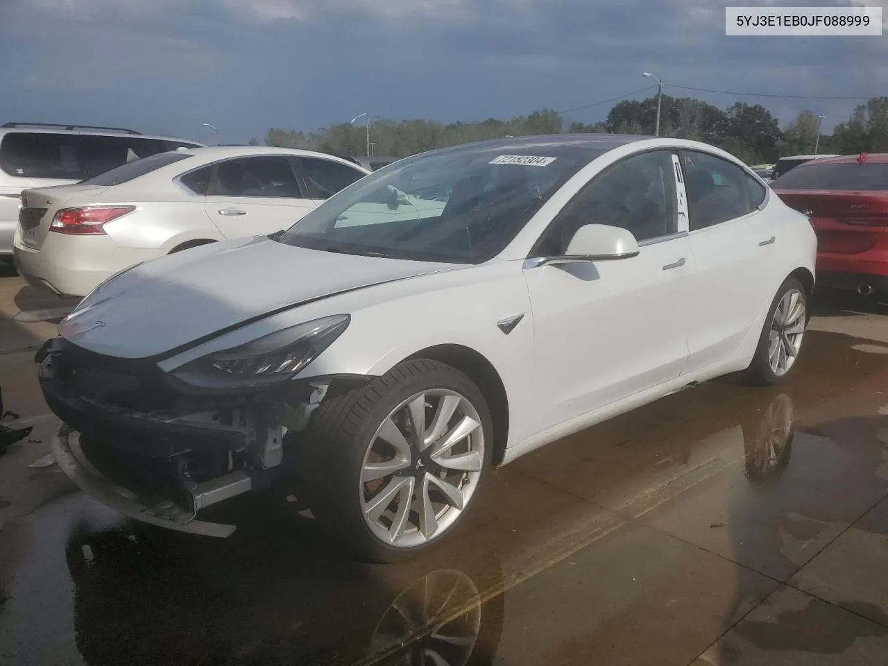 2018 Tesla Model 3 VIN: 5YJ3E1EB0JF088999 Lot: 72152304