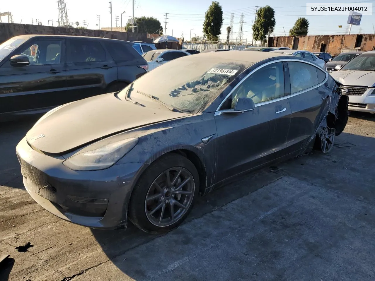 2018 Tesla Model 3 VIN: 5YJ3E1EA2JF004012 Lot: 72196704