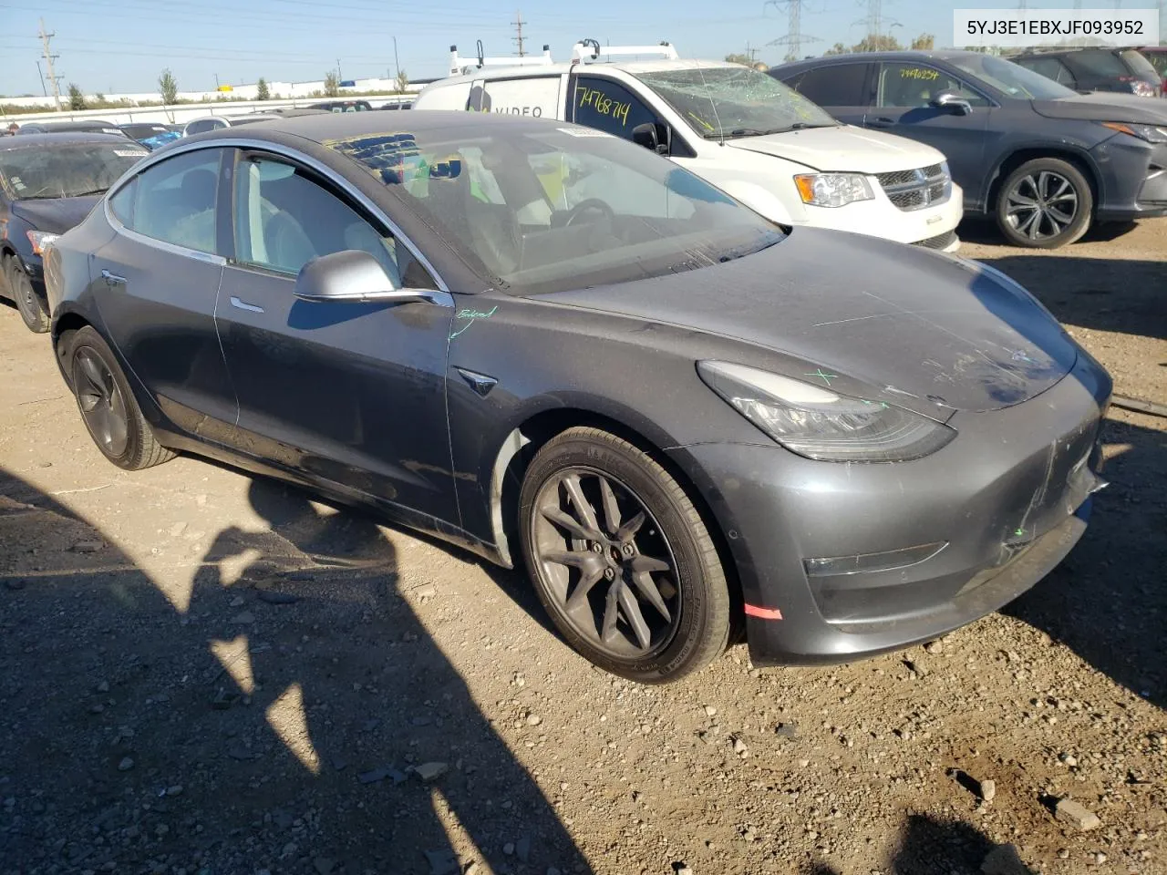 2018 Tesla Model 3 VIN: 5YJ3E1EBXJF093952 Lot: 72692614