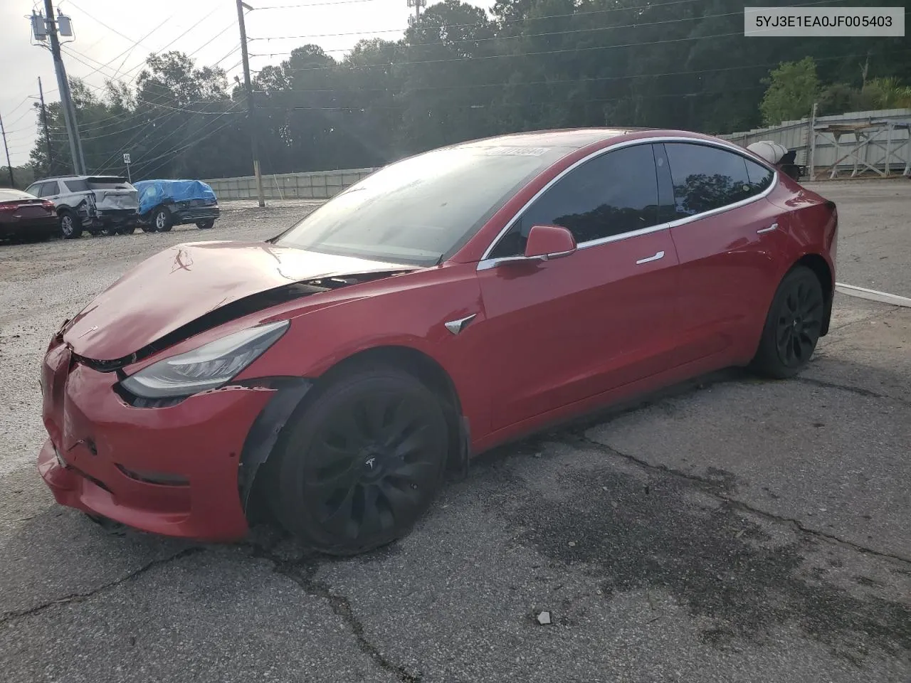 2018 Tesla Model 3 VIN: 5YJ3E1EA0JF005403 Lot: 72713644