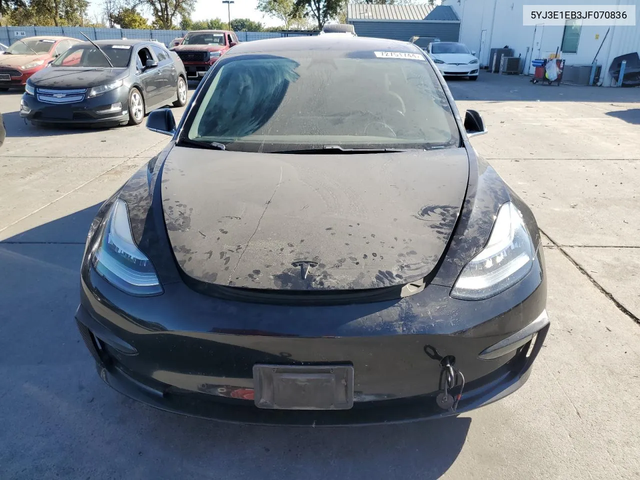 2018 Tesla Model 3 VIN: 5YJ3E1EB3JF070836 Lot: 72751744