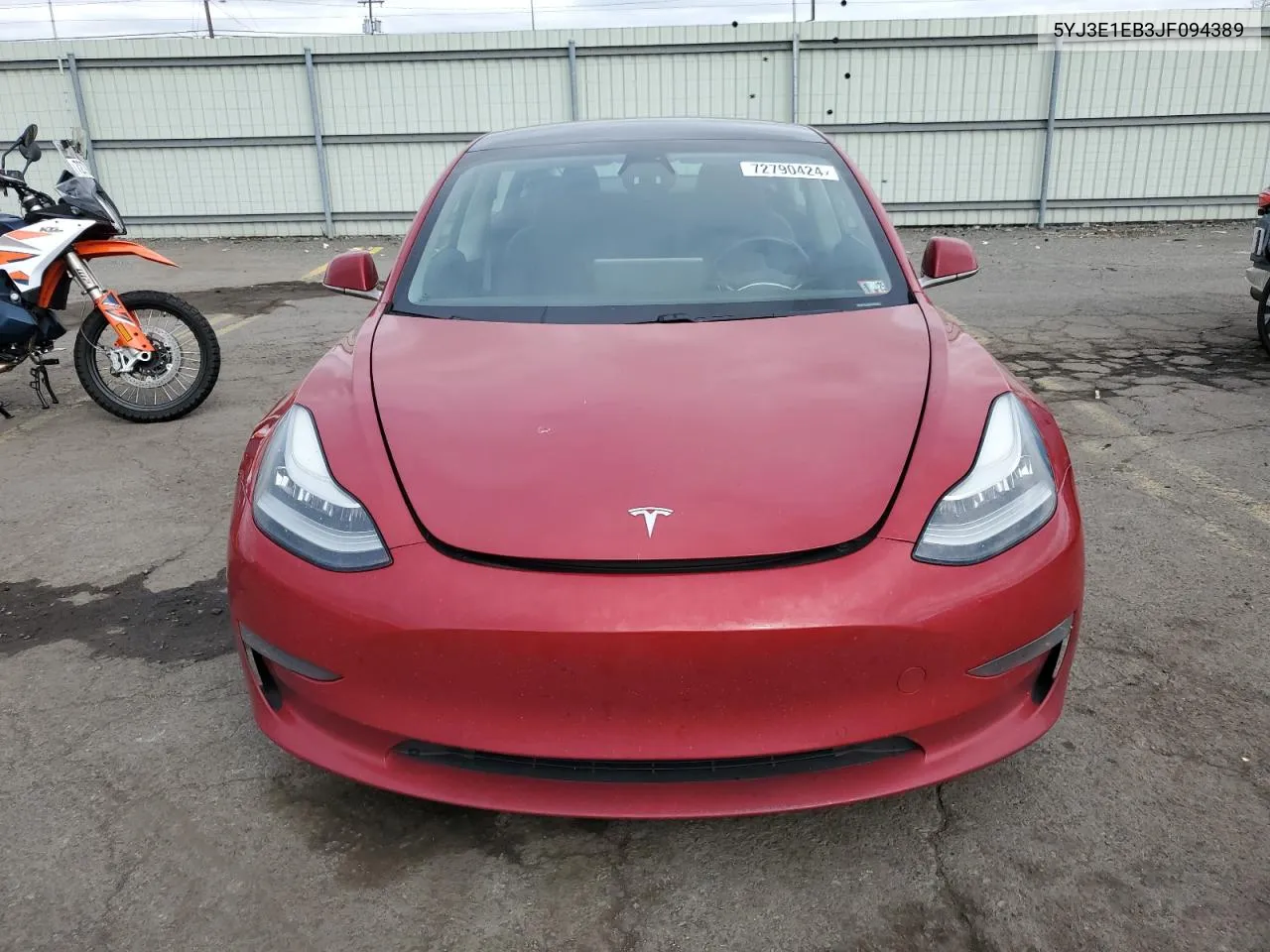 2018 Tesla Model 3 VIN: 5YJ3E1EB3JF094389 Lot: 72790424