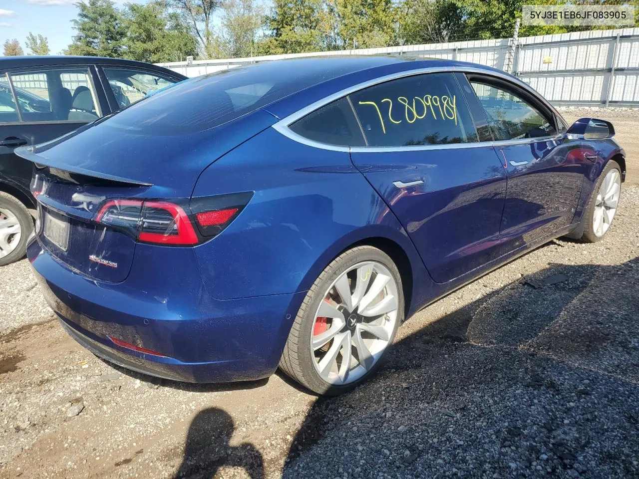 5YJ3E1EB6JF083905 2018 Tesla Model 3