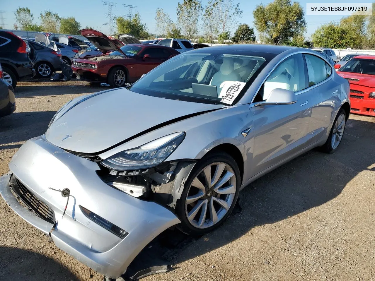 2018 Tesla Model 3 VIN: 5YJ3E1EB8JF097319 Lot: 72911294