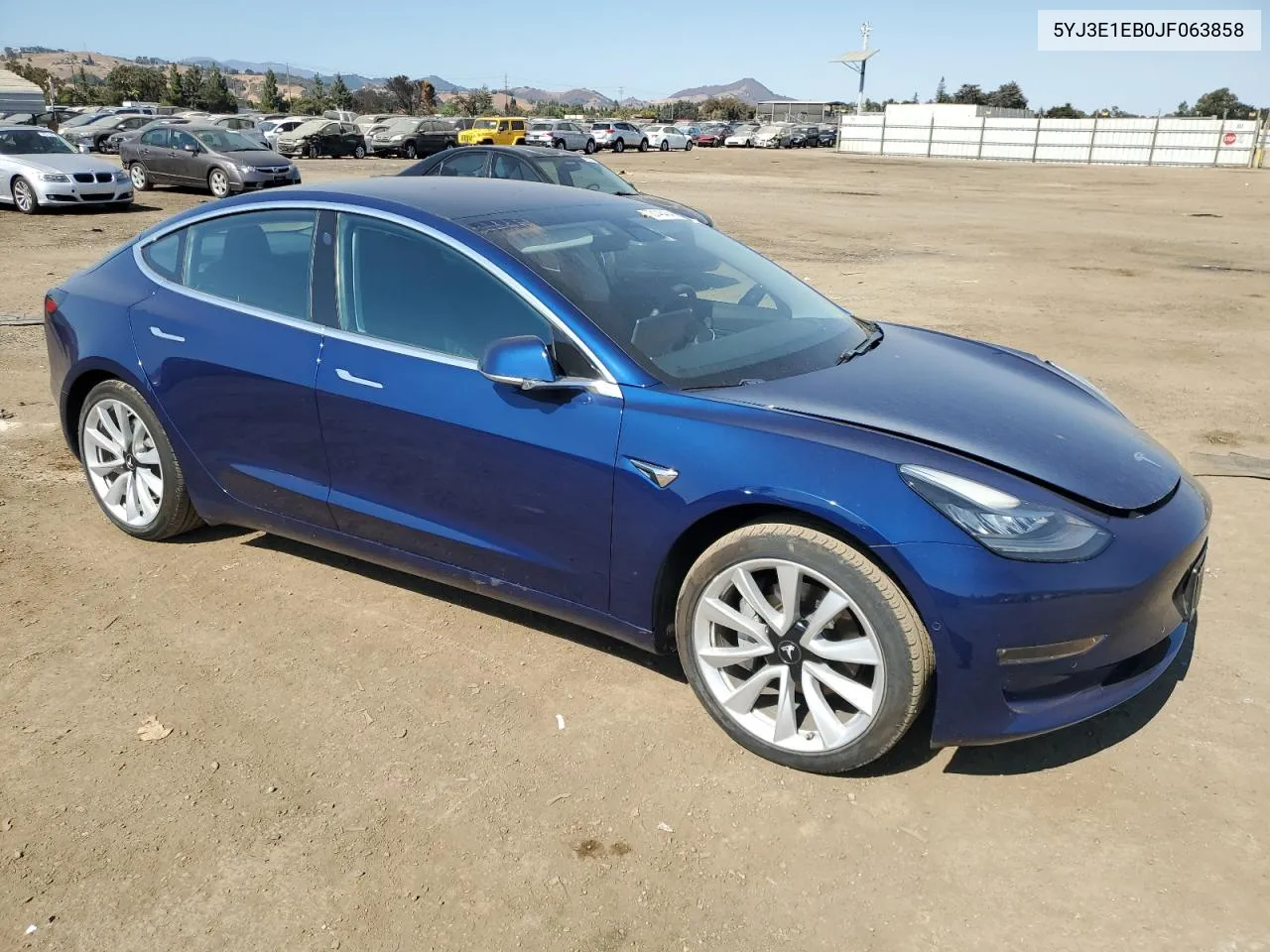 2018 Tesla Model 3 VIN: 5YJ3E1EB0JF063858 Lot: 73148464