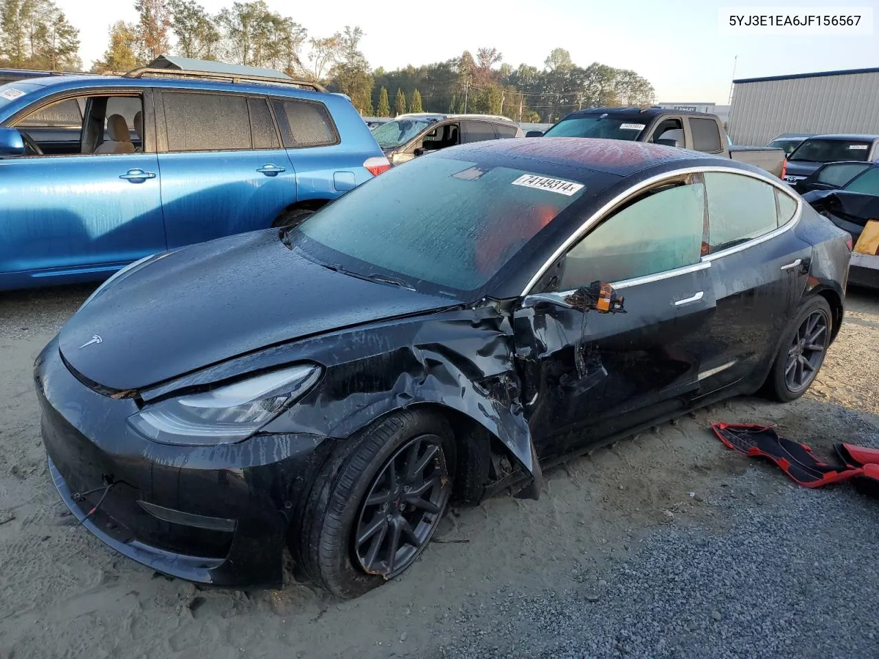 2018 Tesla Model 3 VIN: 5YJ3E1EA6JF156567 Lot: 74149314