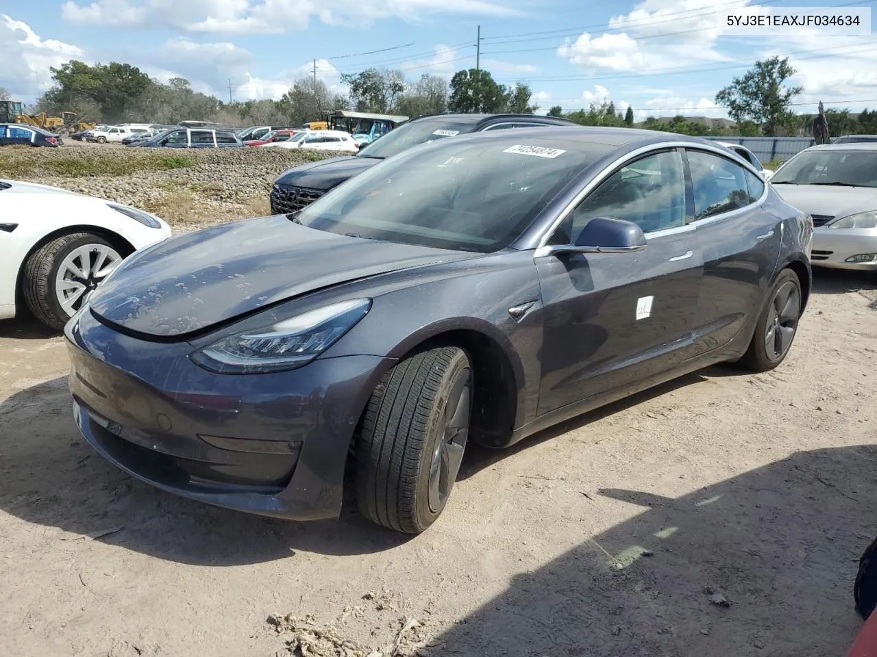 2018 Tesla Model 3 VIN: 5YJ3E1EAXJF034634 Lot: 74254874