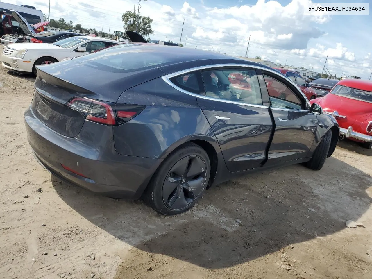 2018 Tesla Model 3 VIN: 5YJ3E1EAXJF034634 Lot: 74254874