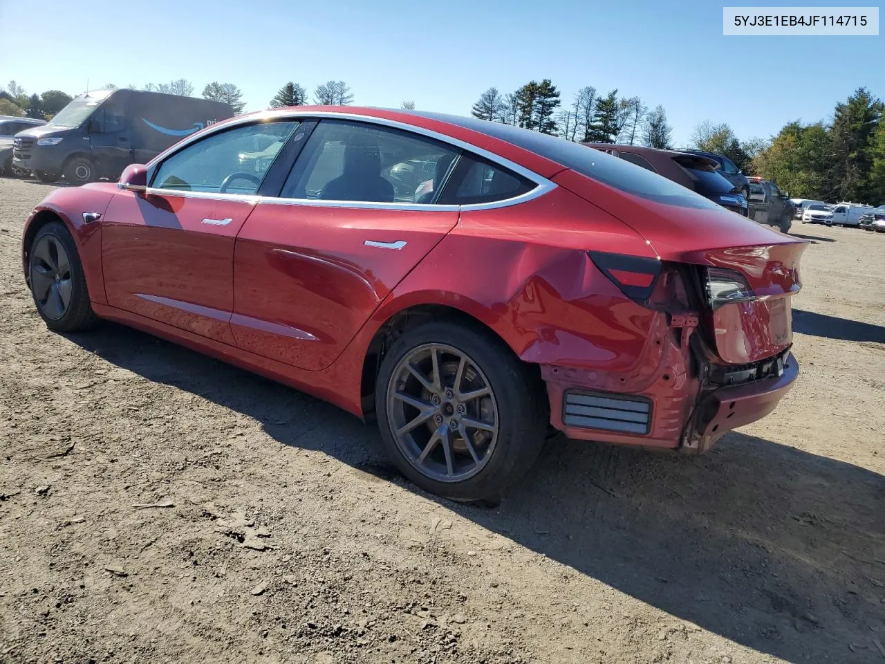 2018 Tesla Model 3 VIN: 5YJ3E1EB4JF114715 Lot: 74665064