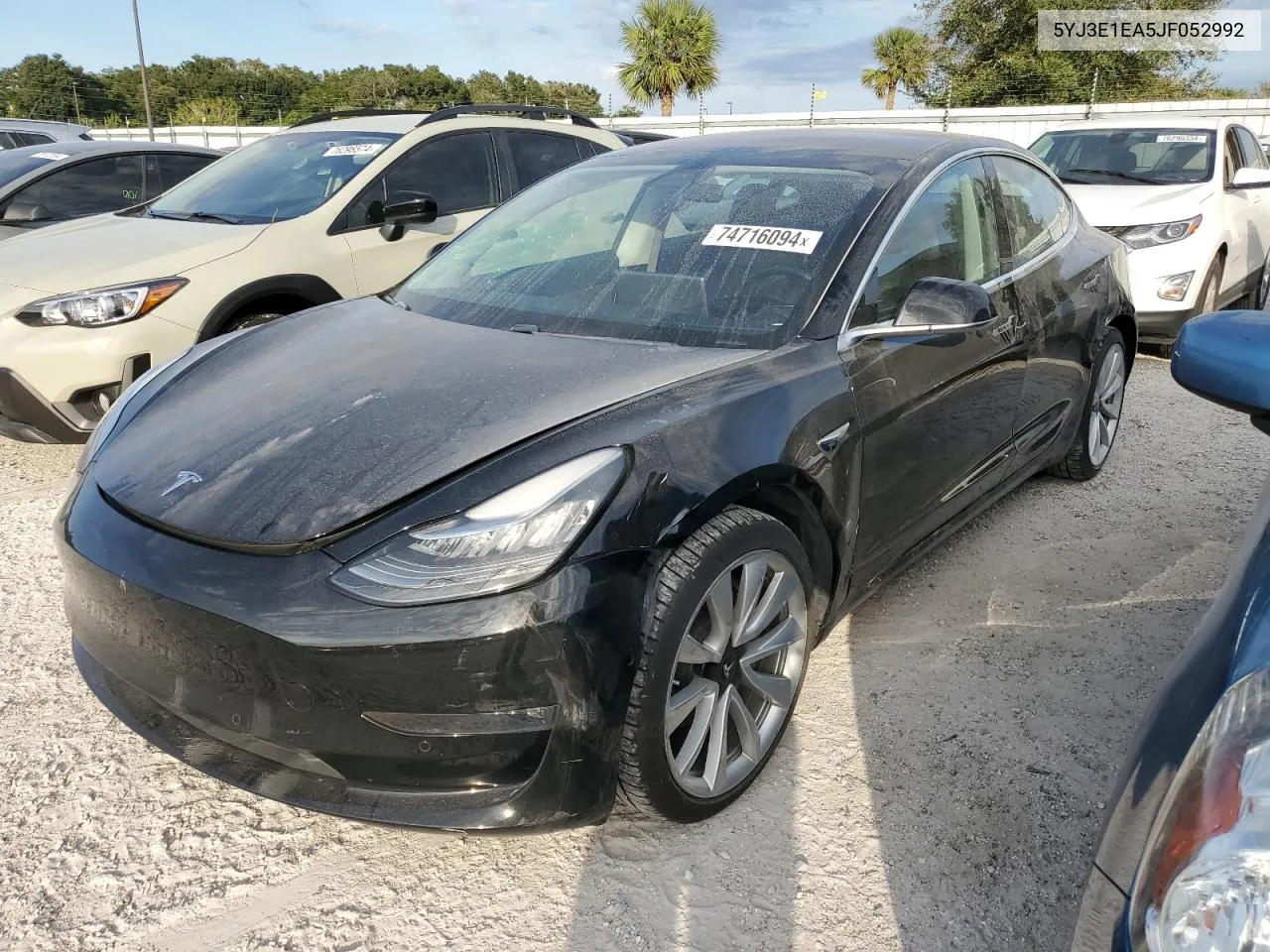 2018 Tesla Model 3 VIN: 5YJ3E1EA5JF052992 Lot: 74716094