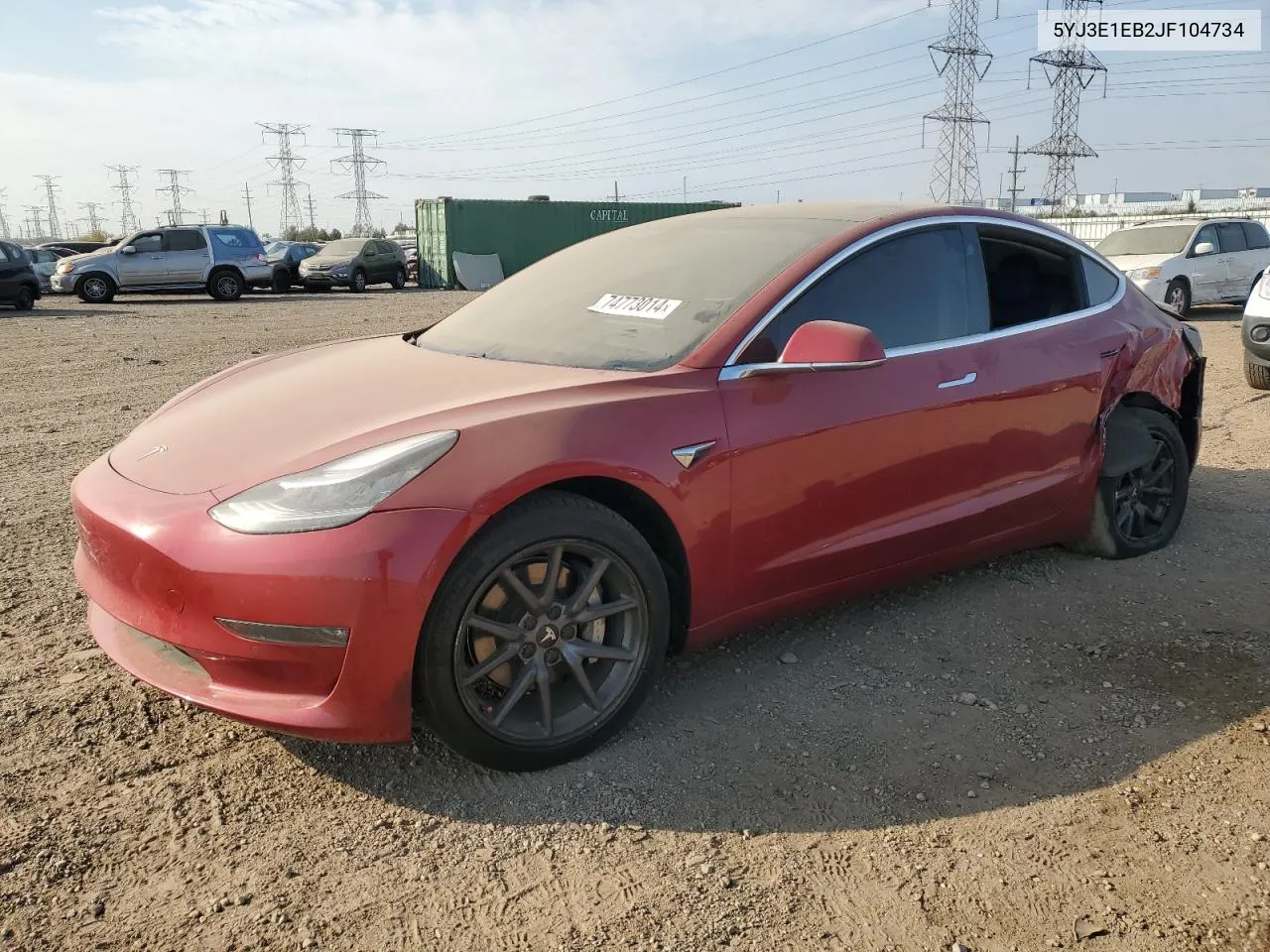 5YJ3E1EB2JF104734 2018 Tesla Model 3