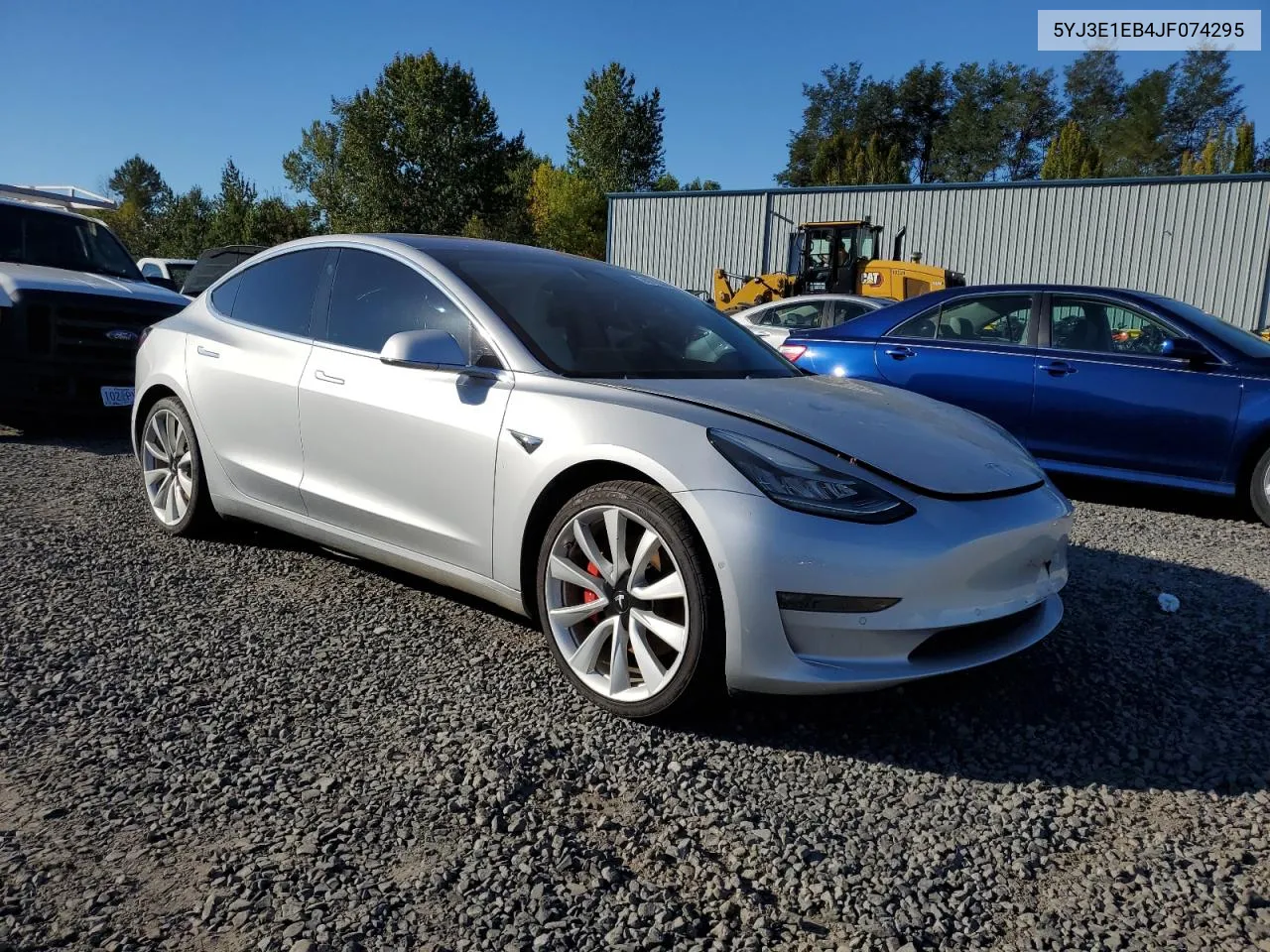 2018 Tesla Model 3 VIN: 5YJ3E1EB4JF074295 Lot: 74775384