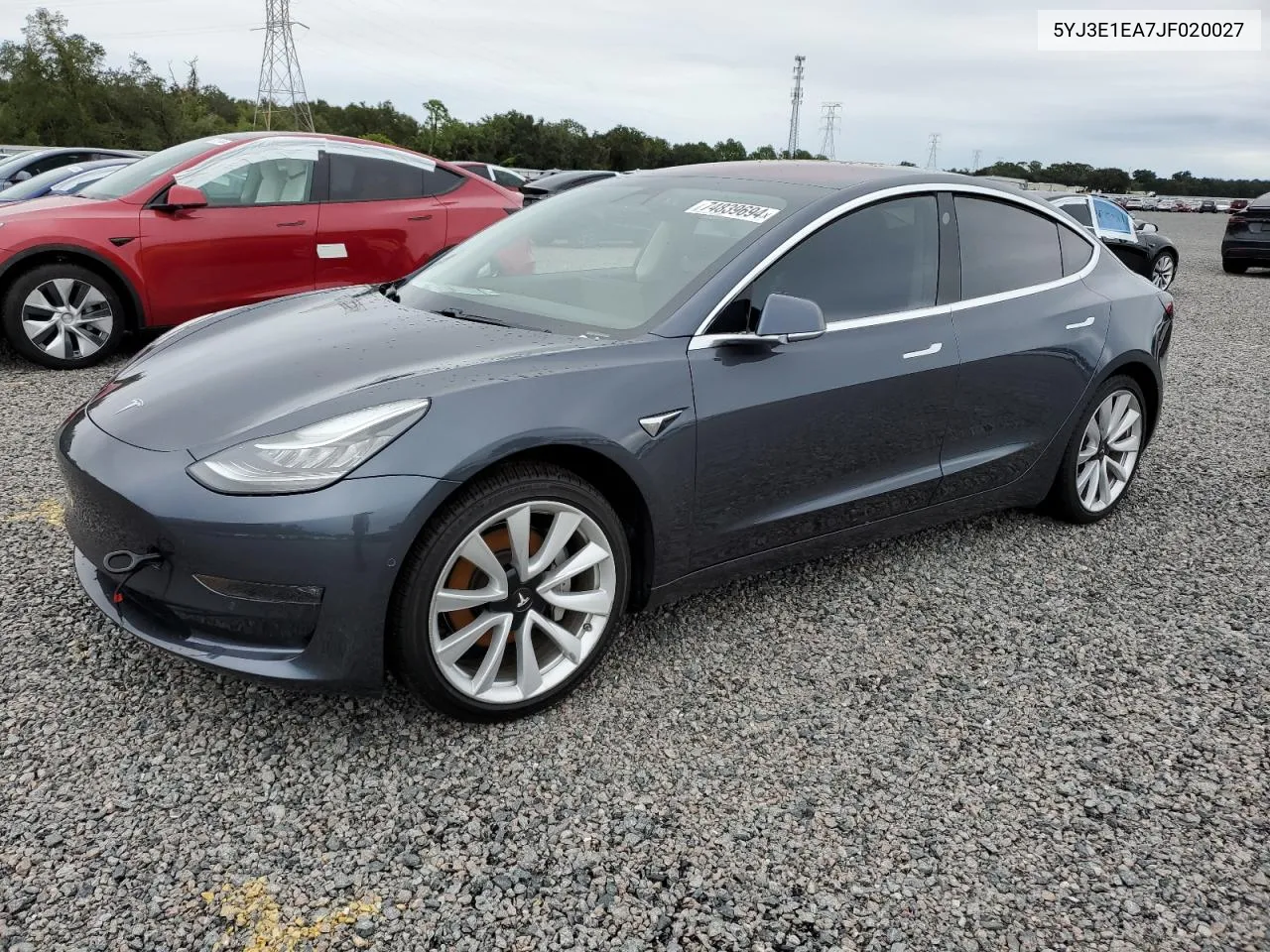 2018 Tesla Model 3 VIN: 5YJ3E1EA7JF020027 Lot: 74839694