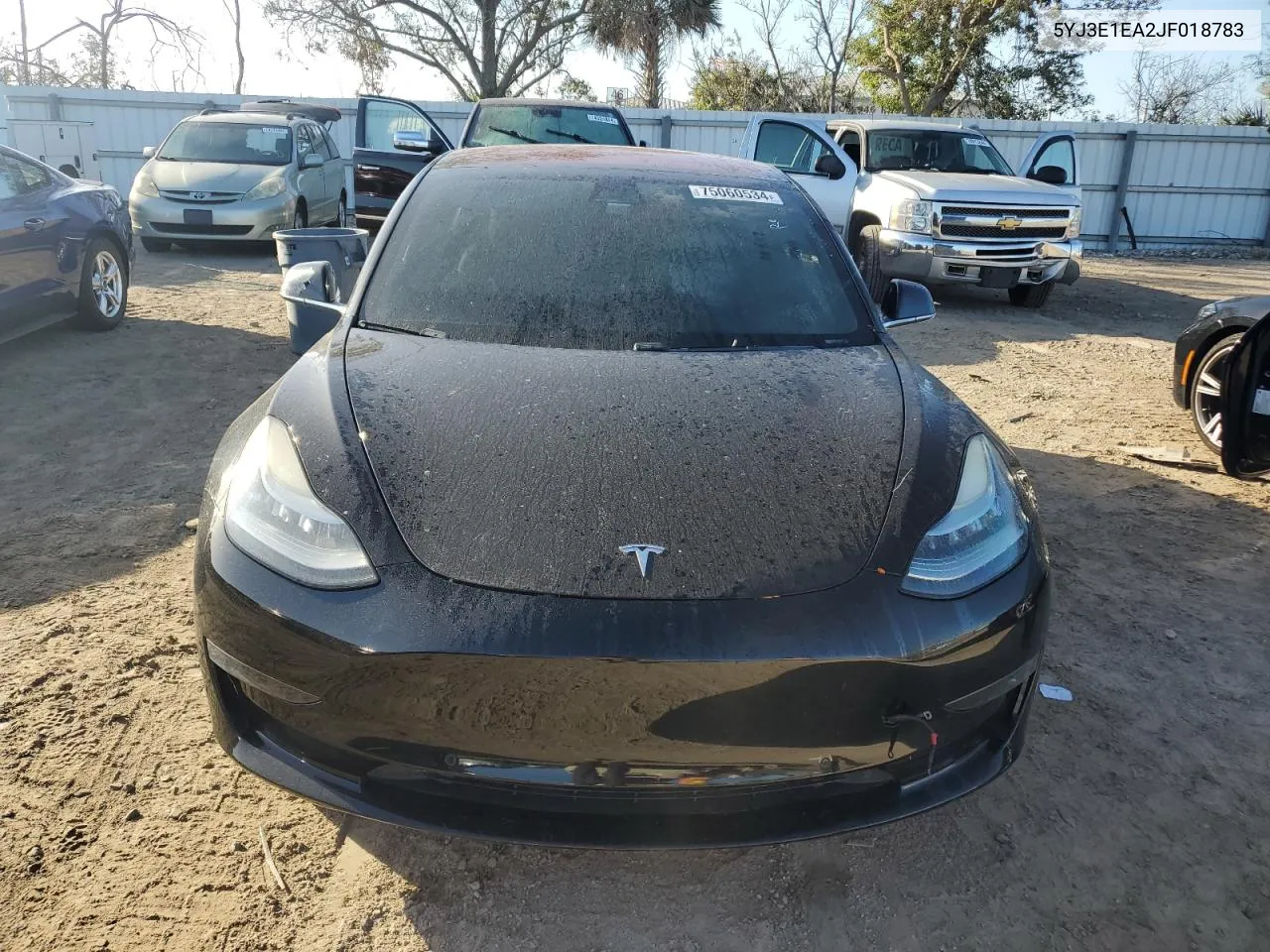 2018 Tesla Model 3 VIN: 5YJ3E1EA2JF018783 Lot: 75060534