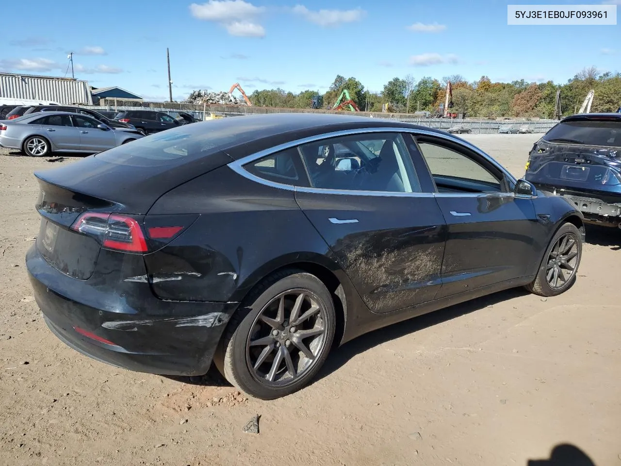 2018 Tesla Model 3 VIN: 5YJ3E1EB0JF093961 Lot: 75195774