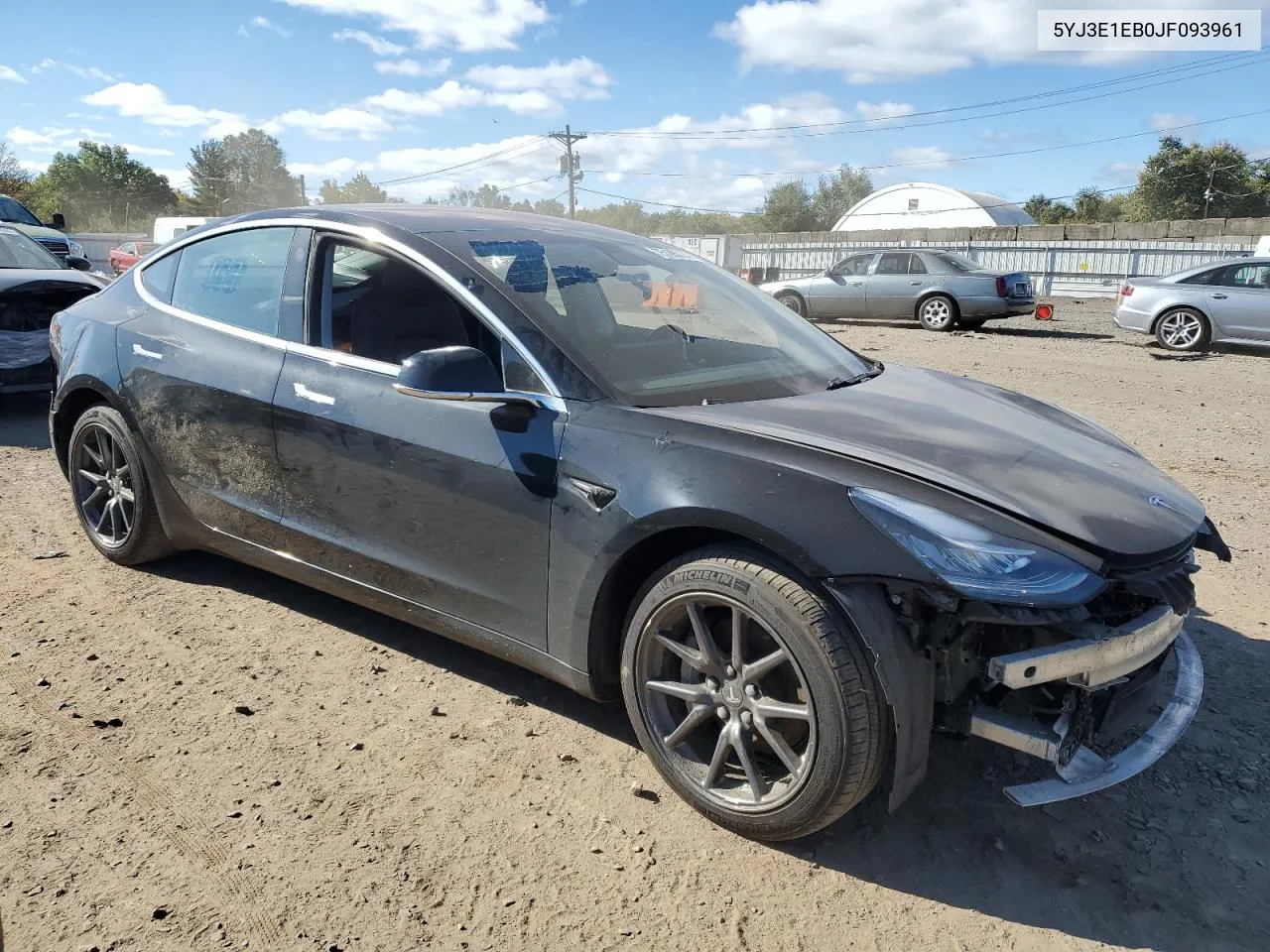 2018 Tesla Model 3 VIN: 5YJ3E1EB0JF093961 Lot: 75195774