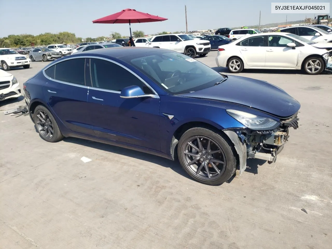 2018 Tesla Model 3 VIN: 5YJ3E1EAXJF045021 Lot: 75276874