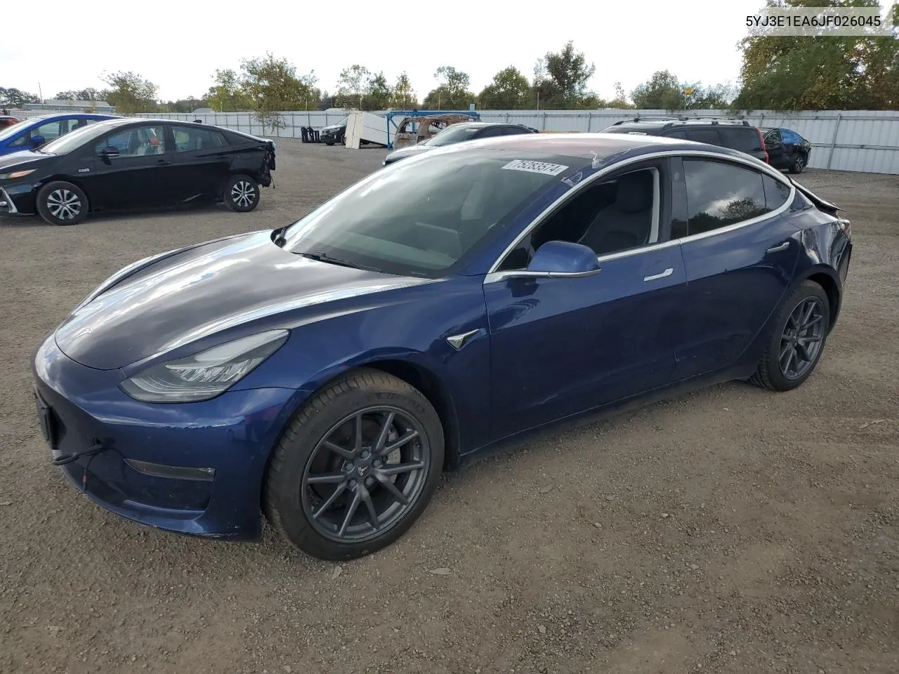 2018 Tesla Model 3 VIN: 5YJ3E1EA6JF026045 Lot: 75283574