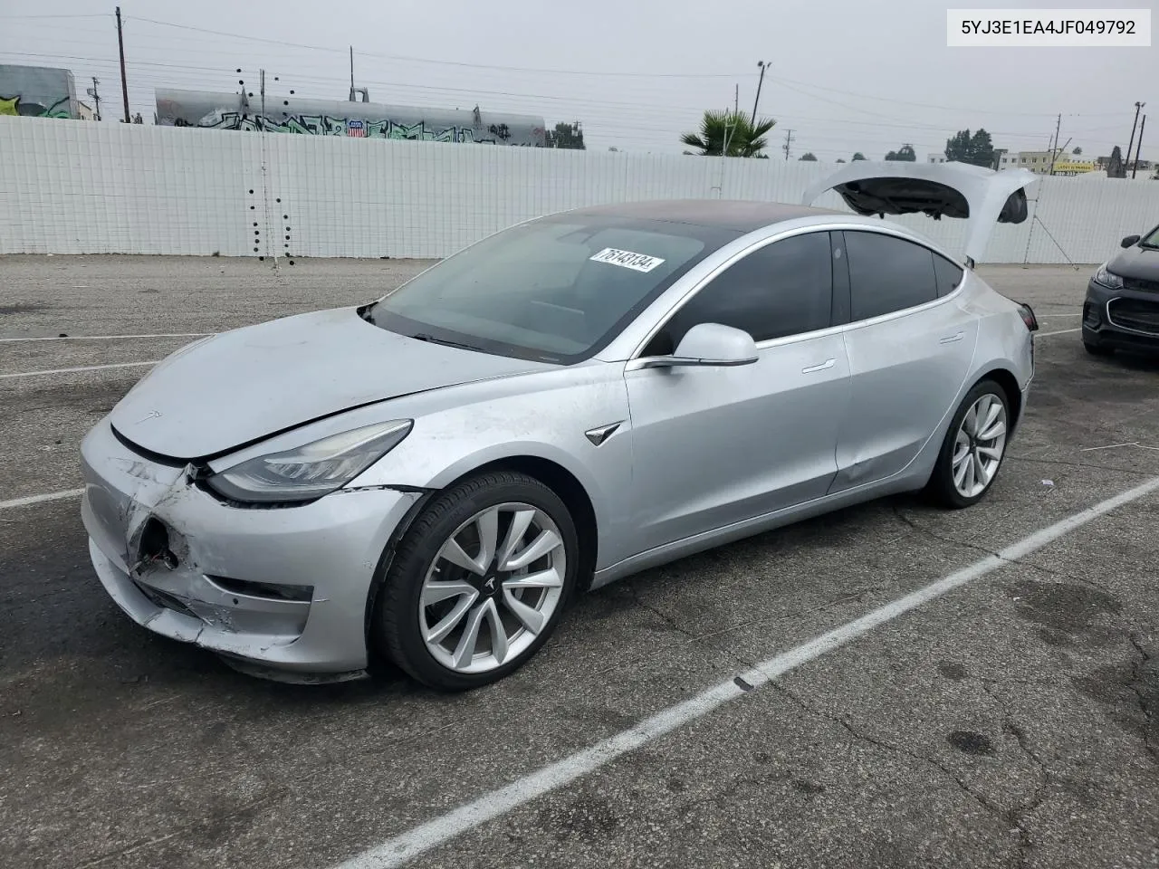 2018 Tesla Model 3 VIN: 5YJ3E1EA4JF049792 Lot: 76143134