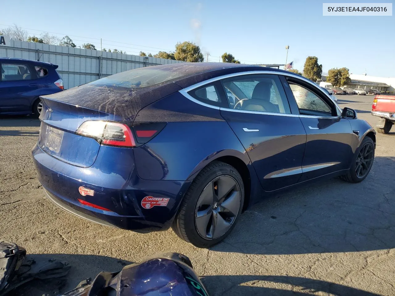 2018 Tesla Model 3 VIN: 5YJ3E1EA4JF040316 Lot: 76357444