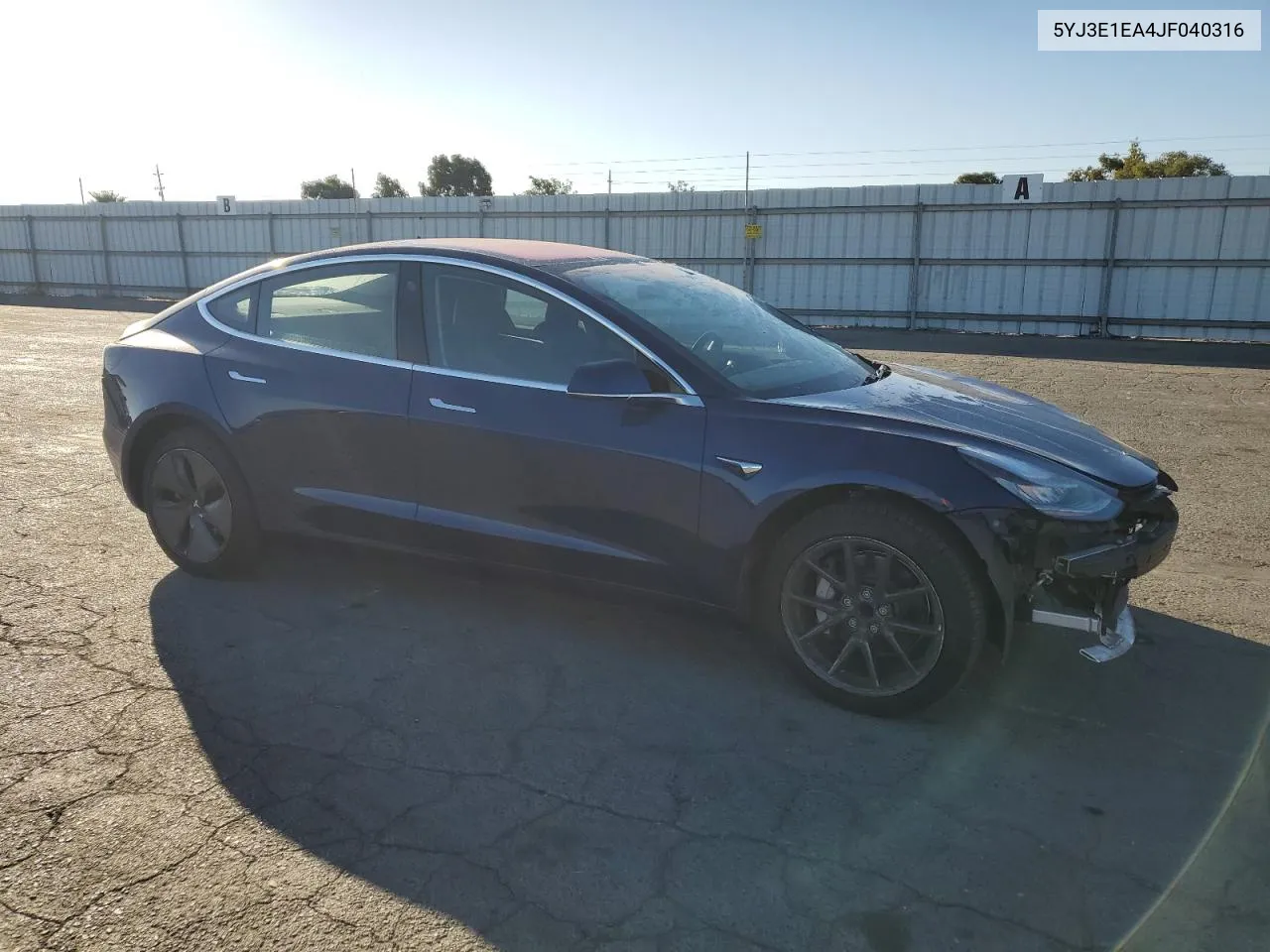 2018 Tesla Model 3 VIN: 5YJ3E1EA4JF040316 Lot: 76357444