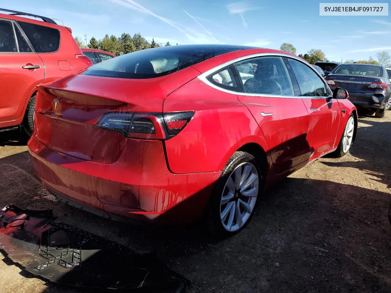 2018 Tesla Model 3 VIN: 5YJ3E1EB4JF091727 Lot: 76522994