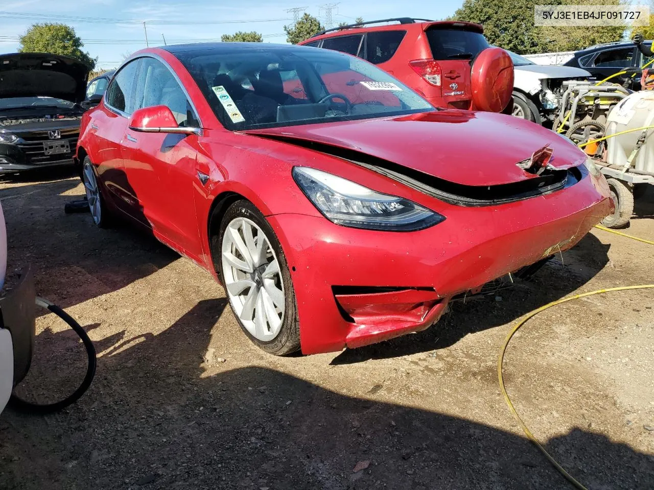 2018 Tesla Model 3 VIN: 5YJ3E1EB4JF091727 Lot: 76522994