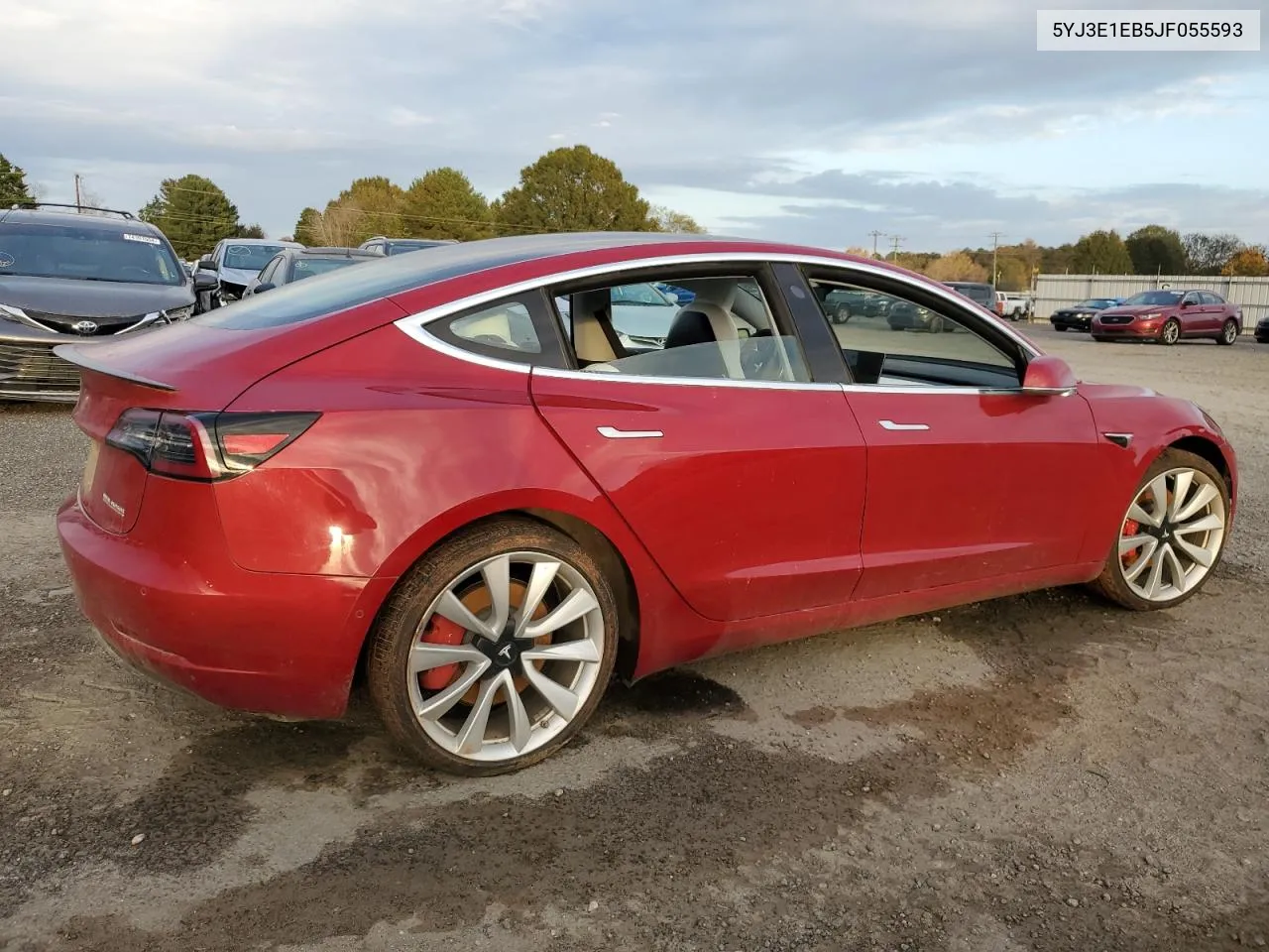 2018 Tesla Model 3 VIN: 5YJ3E1EB5JF055593 Lot: 76745674