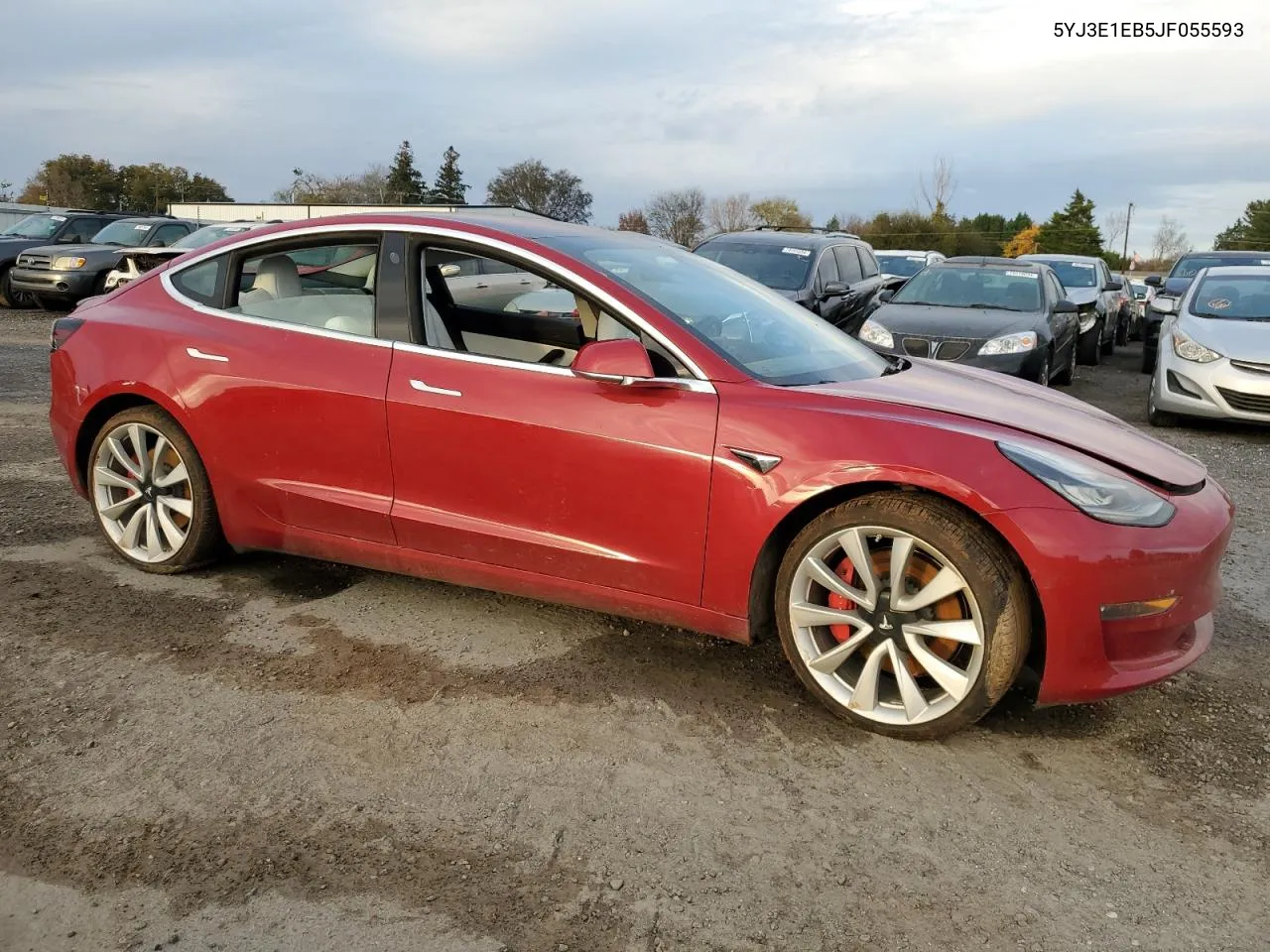 2018 Tesla Model 3 VIN: 5YJ3E1EB5JF055593 Lot: 76745674