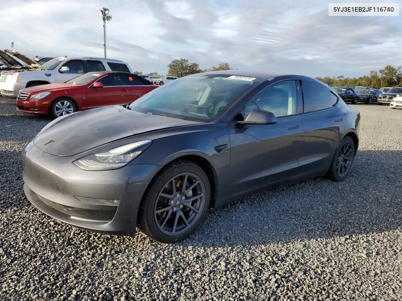 2018 Tesla Model 3 VIN: 5YJ3E1EB2JF116740 Lot: 76893124