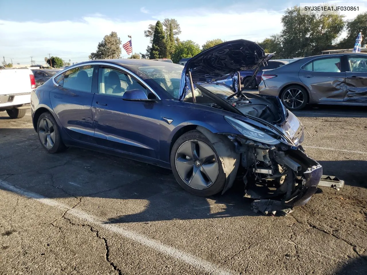 2018 Tesla Model 3 VIN: 5YJ3E1EA1JF030861 Lot: 76972074