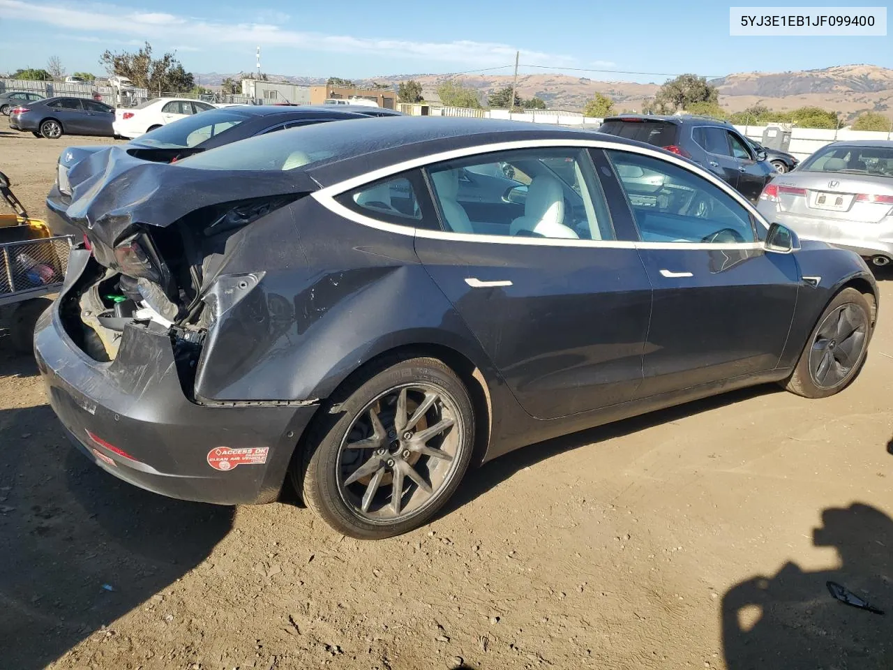 2018 Tesla Model 3 VIN: 5YJ3E1EB1JF099400 Lot: 77685854